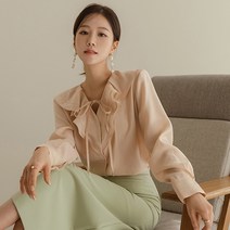 BLO059 러플 카라 로맨틱 블라우스