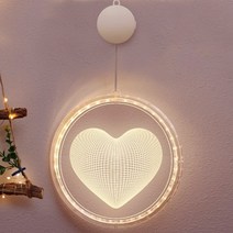 윈도우 3D 착시 LED 장식전구(하트) (18구) 가정용 업소용 추천 ZZO00691VF, 제목색상또는랜덤