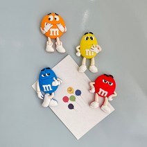 반입체 캐릭터 엠엔엠 4종 냉장고자석 소품걸이 현관 마스크 보관걸이, 오렌지