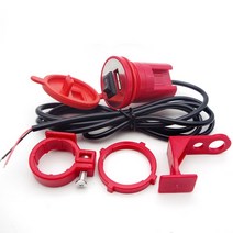 슈퍼커브 계기판 오토바이 핸들 바 12V USB 방수 수정된 휴대 전화 충전기 혼다 Dio Zx Ruckus Super Cub, 02 RED