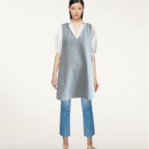 [모노기와] 크로스 린넨앞치마 카페/키친웨어/에이프론 돌담그레이 55 free, 상세 설명 참조, 색상:돌담그레이 / 사이즈:55 Free