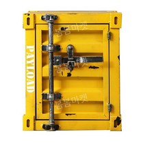 컨테이너 빈티지 협탁 튼튼한 인테리어소품 금고, 빈티지 노랑