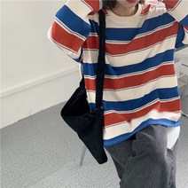 빈티지맨투맨 스트라이프 일본 티셔츠 오버핏 하라주쿠