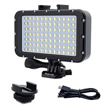 suptig 수중 조명 다이브 라이트 84 led 고출력 디밍 가능 방수 led 비디오 라이트 방수 164ft(50m) for gopro canon nikon pentax pana