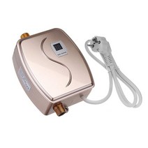 물탱크없는온수기 3800W 탱크 없는 순간 전기 온수기 주방 욕실 샤워 흐름 온수 110V/220V, 01 YELLOW_02 Eu 플러그