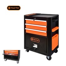 TACTIX 26인치 3단 서랍형 이동식 공구카트 바퀴공구함