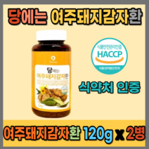 해썹인증 HACCP 당에좋은 여주돼지감자환 식물성 천연 인슐린 당뇨에 심혈관에 혈당에 좋은 면역력 높이는 콜레스테롤 낮추는 당뇨초기에 좋은 먹기편한 환 노니 모링가 명월초 함유, 120g, 2개