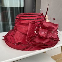 신사모자 페도라 헌팅캡 중절모 고급형 클래식여성용 교회 모자 우아한 활 넓은 챙 버킷