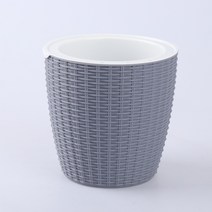 에틱컴퍼니 자동급수 바구니 무늬 화분, 그레이