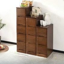 5단 수납장 원목 캐비닛 서랍장 보관함 양말 속옷, 5단 80 원목(깊이 45CM)