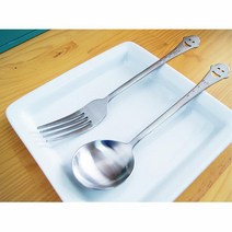 귀여운표정 파스타용 스텐 스푼 포크 예쁜주방용품