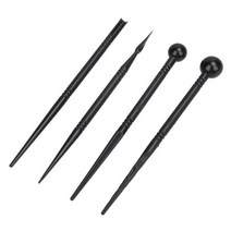 도자기 물레 스테인레스 스틸 폴리머 클레이 모양 점 조각 금속 공 DIY 장식 1 세트, Plastic-4Pcs