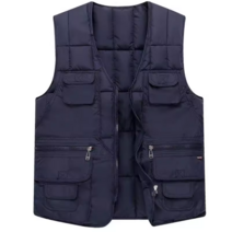 2023년 남성 가을 겨울 패딩 오리털솜면 작업복 조끼 야외 촬영 조끼 멀티포켓 캐주얼 낙씨 조끼