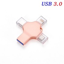 JASTER USB 플래시 드라이브 펜 C Otg Usb 3.0 아이폰 Ipad 안 드 로이드 16 기가 바이트 32 64 128 256G Pendrive 4in1, 16GB_Pink, 06 Metal usb