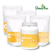 퓨어프러스 구연산 5kg 세트(용기형1+지퍼팩4) 베이킹소다 과탄산소다 천연세제3종중, 구연산5kg세트(용기형1+지퍼팩4)