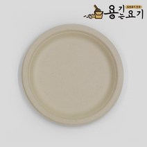 용기는요기 일회용 친환경 펄프접시 원형접시 10인치 접시 크라프트 (500개), 500개