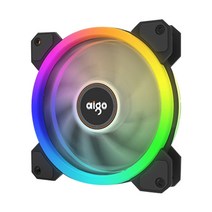 CPU쿨러 aigo dr12 pro pc 팬 rgb 팬 120mm 팬 조정 음소거 ir, dr12 싱글 팬
