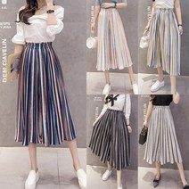 0 velys 스트라이프 플리츠 스커트 팬츠 CSP1065