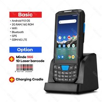 무선 바코드 스캐너안드로이드 9.0 산업용 견고한 pda 핸드 헬드 pos 터미널 레이저 지원 wifi 4g bt for 창고 익스프레스, 1d 마인드966 크래들, 영국