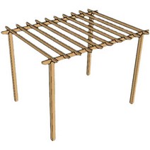 테라스파고라 옥상 원두막 조립식 야외정자 캐노피, 탄화 3x2x2