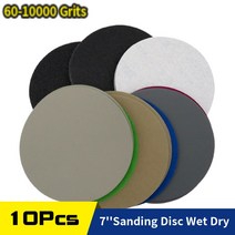 샌딩 원형 그라인더 사포 10pcs 7 인치 방수 후크 앰프 6010000 그릿의 연마 연삭용 루프 습식 또는 건식 실리콘 카바이드 디스크, 150