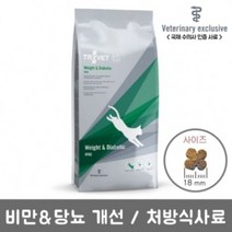 ﻿트로벳 고양이 처방식 사료 애묘용 WRD 비만&당뇨 1.8kg, 3개