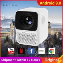 빔프로젝터 캠핑 미니 스마트 Wanbo-T2 MAX LCD 프로젝터 글로벌 버전 LED 지원 수직 키스톤 보정 휴대용 미니 홈시어터, 02 Add Bracket, 01 EU 플러그