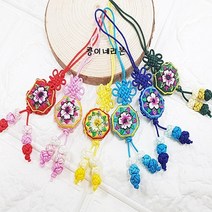 콩이네리본 고급 팔각 매듭장식 전통매듭 한복장식 명절선물장식 예단포장장식 봉투장식 캔들장식, 1개, 핑크