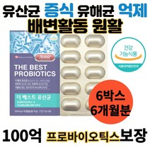 장튼튼 프리바이오틱스 신 프로바이오틱스 스트렙토코쿠스 락토바실러스 퍼맨텀 람노서스 람노써스 살리바리우스 유산균 alualu 식물성포장 박테리움 룽검 브레브 속효성 유산균 식이섬유, 6박스