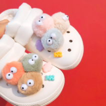[6+1] 잼잼홀릭 폼폼이 뽀글이 먼지 강아지 인형 신발 장식 호환 파츠