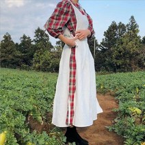 북유럽풍 순면 린넨 파스텔톤 앞치마 18종, 04.플레어_진그레이