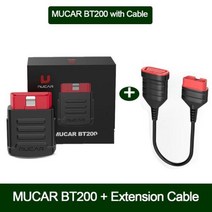 차량 셀프 OBD2 스캐너 진단기 MUCAR BT200 Obd 2 자동차 진단 도구 BT200 pro 블루투스 obd2 스캐너 자동 모든 시스템 진단 15 재설정 정비공 도구, BT200 with Cable
