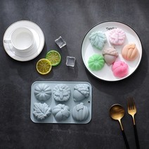 와플메이커 브런치 샌드위치 기계 붕어빵 파니니 그릴 6 조차 호박 오크 과일 잎 칠면조 수확 크리스마스 테마 실리콘 몰드 베이킹 케이크 초콜릿 장식 비누 메이커, 푸른