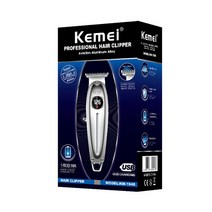 Kemei km-1948 이발사 lcd 배터리 표시기 디스플레이 남성용 모든 금속 전문 전기 헤어 트리머 0mm 헤어 커팅 머신, 상자 포함