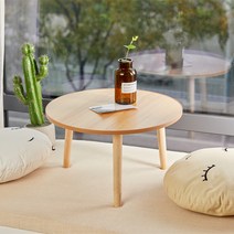 팔각소반 해주반 나주반 개다리소반 꽃 102981, 큰 나뭇결 색 원형 직경 50cm