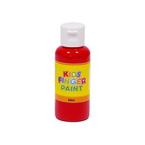 키즈 핑거페인트 60ml 낱색 / 키즈맘아트 유아 물감 미술 그림 놀이 촉감 오감 발달 자극 감성 손가락물감 어린이집 유치원 드로잉 키즈 카페 집콕 엄마표미술 홈스쿨 선물 세트, 빨강