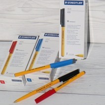 0.25mm 옐로우볼펜..스테들러 Stick 430 F 1다스 F-3 블루, 1개, 색상