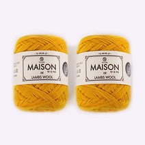 [앵콜스] (10+1)램스울 메종실(2볼세트) 뜨개실 털실 손뜨개, 18.망고노랑