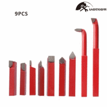 선반 밀링 바이트 12108mm 9pcs 카바이드 팁 팁 커터 도구 비트 커팅 세트 금속 툴링, 9pcs - 상자 없음, 10mm, 노란색, 9개