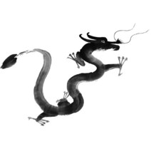 중식화구 중화렌지 3Ratels QMH23 중국어 잉크 아트 드래곤 벽 스티커 침실 멋진 자동차, 06 QMH23-6_03 30cm(11.81 inch)