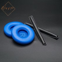 이어폰고무캡 호환 아이팟 버즈2이어팁 교체 이어 패드 이어 패드 폼 쿠션 헤드 밴드 헤드 밴드 젠하이저 hd25 hd 25 hd25-1 hme25 hmec25 헤드셋 헤드폰, 블루 레더롤