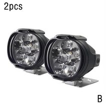 해외 Motorcycle Headlights 6 White Led Lights High-brightness Modified Auxiliary For Scooter Electr, 02 2pcs Multi-color