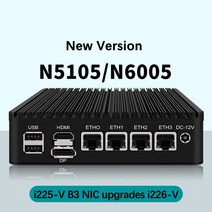 4xIntel i226 2.5G LAN TPM2.0 펜티엄 N6005 셀러론 N5105 소프트 라우터 서버 pfSense 방화벽 3x4K UHD 2 x M.2 NVME 미니 PC, [01] Celeron N5105, [05] 16GB DDR4 128GB NVMe