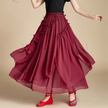 [kirahosi]여성쉬폰 A라인플레어롱스커트