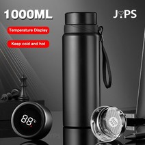 LED 보온병 마호병 등산 산악 온도 표시 오래가는 스텐 뚜껑 열 진공 1000ml 스마트 보온병 병 차갑고 뜨거운 병 온도 디스플레이 물 차 커피 진공 플라스크에 대한, 1000ml 황금