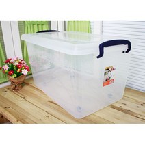 꼬미꼬모 바퀴달린 투명 리빙박스 75L, 본상품선택
