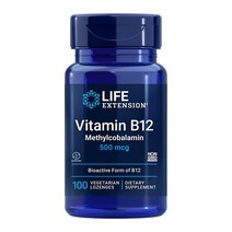Life Extension 비타민 B12 메틸코발라민 500mcg 에센셜 비타민 B12 무설탕 보충제 - 인지 능력 지원 - 식물성 캔디 100개