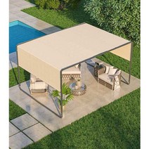 원두막정자 야외원두막 바베큐장 조립식 차양 테라스, 브라운 2.5x2.5