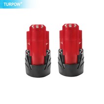 turpow 12v 6000mah 충전식 배터리 milwaukee m12 xc 무선 도구 48-11-2402 48-11-2411 배터리 48-11-2401 mil-12a-l, 협력사, 2 조각 3000mah