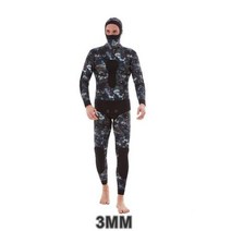 두 조각 따뜻한 스쿠버 3MM/5MM/7MM 잠수복 후드 남성 네오프렌 수중 사냥 서핑 스피어 낚시 스노클링 다이빙 슈트, XL, 3MM